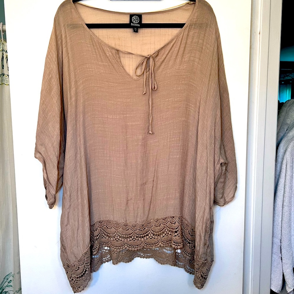 Bobeau Tan Top 1X #boho #californiachic #coastalgrandma #plussize